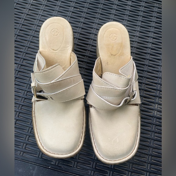 Dr. Martens Shoes - Dr. Martens Cream Suede Mules
